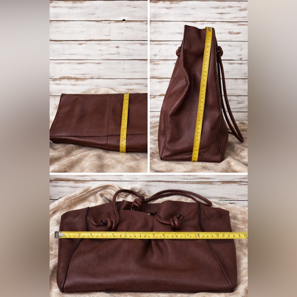 VINCE CAMUTO Evona Leather Tote In Dark Mahogany Smooth Nappa - Picture 10 of 13